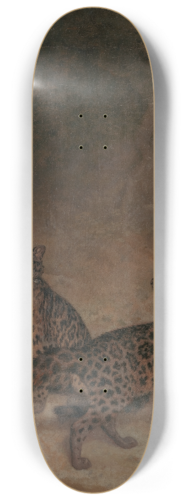 Jacques-Laurent Agasse - Clouded Leopards 8.25 inch art skate deck