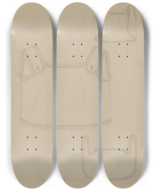 Triptych art skateboard deck of Eleanor Gausser Babys Bib by Eleanor Gausser