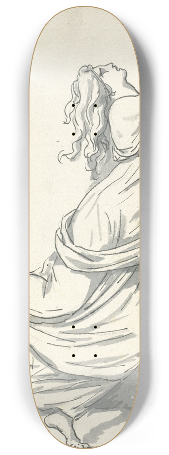 Jacques Louis David - A Distraught Woman with Her Head Thrown Back 8.25 inch art skate deck