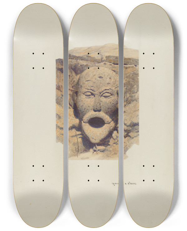 Triptych art skateboard deck of Raymond E Noble Water Spout_1 by Raymond E Noble