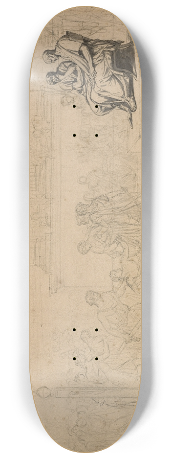 Jacques Louis David - Study for the Execution of the Sons of Brutus 8.25 inch art skate deck