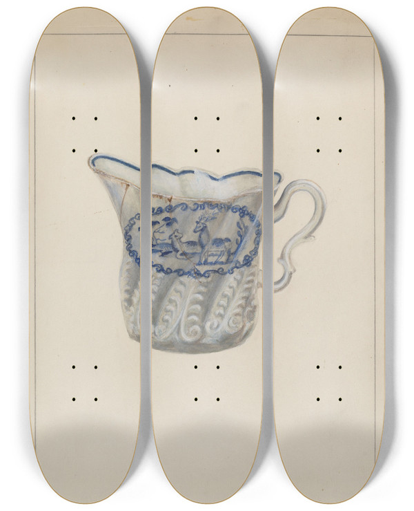 Triptych art skateboard deck of Thomas Holloway Creamer by Thomas Holloway