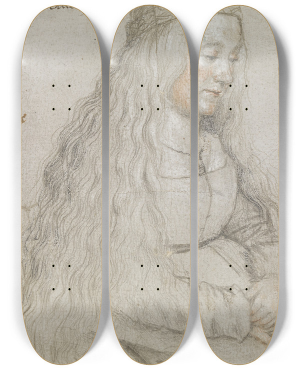 Triptych art skateboard deck of Edvard Sonne Scene Af Tobias Historie_3 by Edvard Sonne