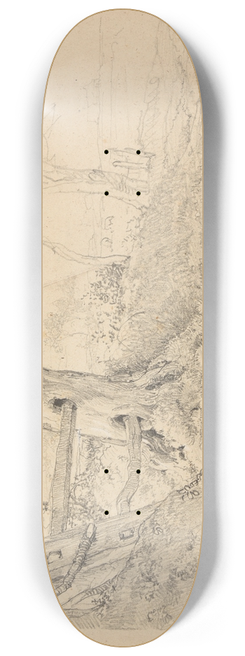 Jacques-Raymond Brascassat - Barrire et chemin creux 8.25 inch art skate deck