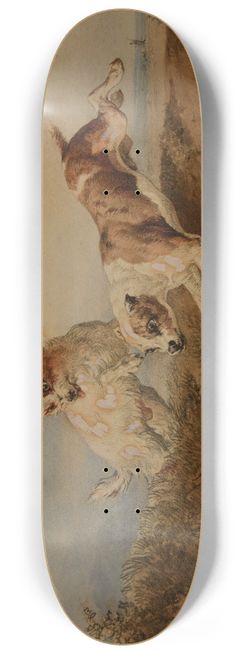 Jacques-Raymond Brascassat - Chiens  la poursuite dun lapin 8.25 inch art skate deck