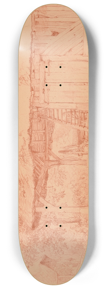 Jacques-Raymond Brascassat - Intrieur de ferme 8.25 inch art skate deck