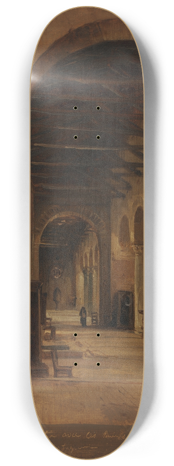 Jacques-Raymond Brascassat - Intrieur dglise en Calabre 8.25 inch art skate deck