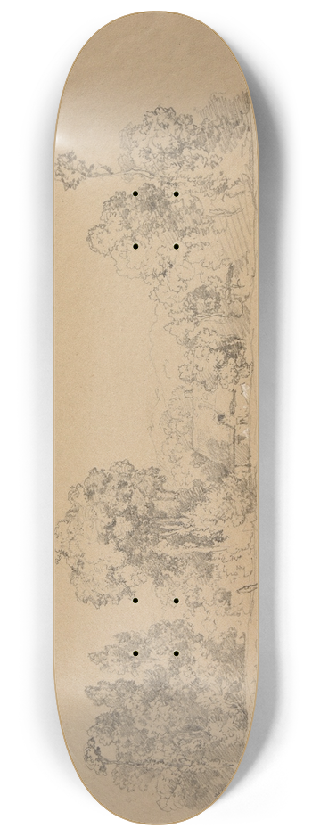 Jacques-Raymond Brascassat - Paysage  Trouville 8.25 inch art skate deck