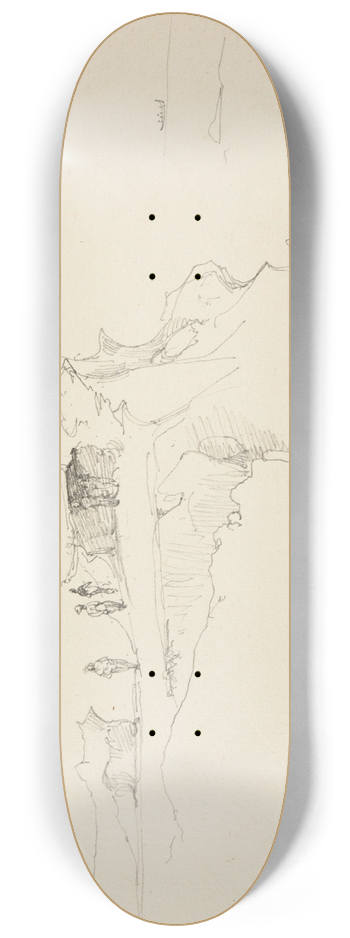 Jacques-Raymond Brascassat - Rocher au-dessus dun lac 8.25 inch art skate deck