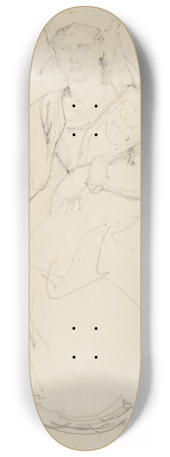 Jacques-Raymond Brascassat - tude de femme 8.25 inch art skate deck