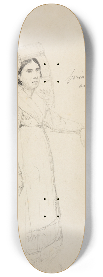 Jacques-Raymond Brascassat - tude de femme 8.25 inch art skate deck