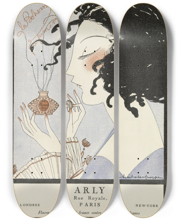 Triptych art skateboard deck of Alexandre Jacovleff Arly by Alexandre Jacovleff (1887-1938)