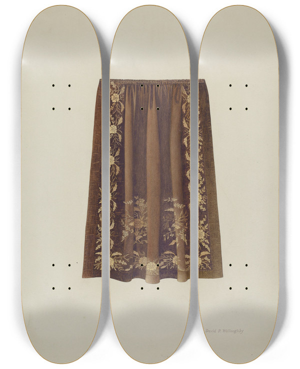 Triptych art skateboard deck of David P Willoughby Apron_1 by David P Willoughby