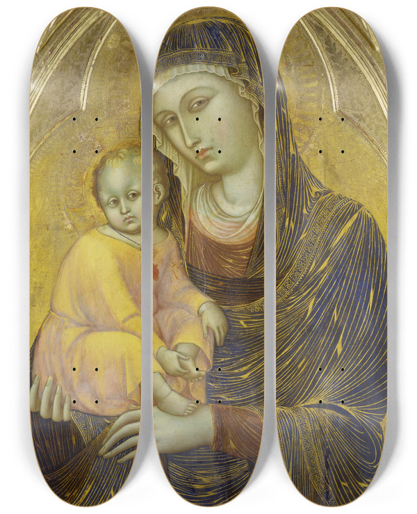 Triptych art skateboard deck of Barnaba Da Modena Madonna And Child by Barnaba Da Modena (1392-1412)