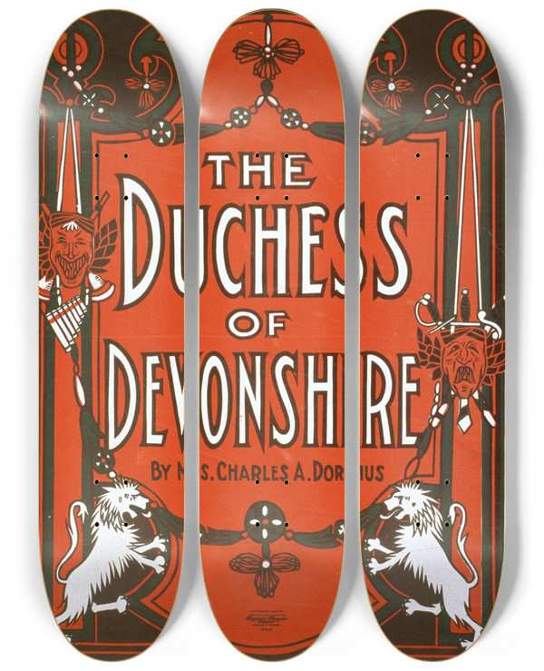 Triptych art skateboard deck of Us Lithograph Co The Duchess Of Devonshire_1 by U.S. Lithograph Co. (19-20-)