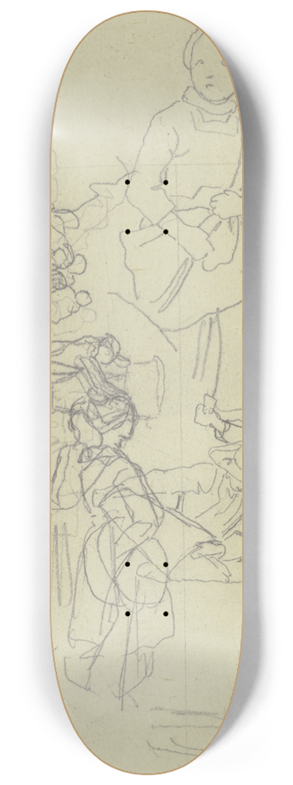 Jakob Becker - Children at a well 8.25 inch art skate deck