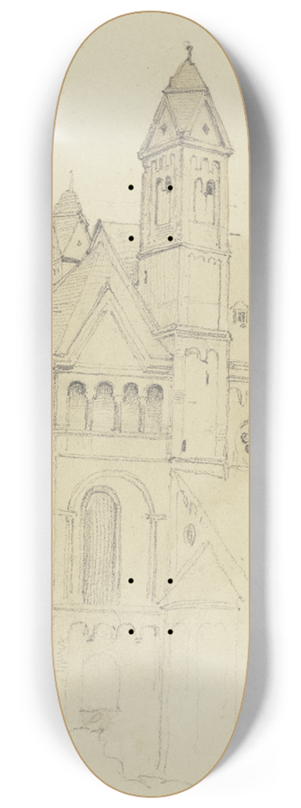 Jakob Becker - Chor einer romanischen Kirche 8.25 inch art skate deck