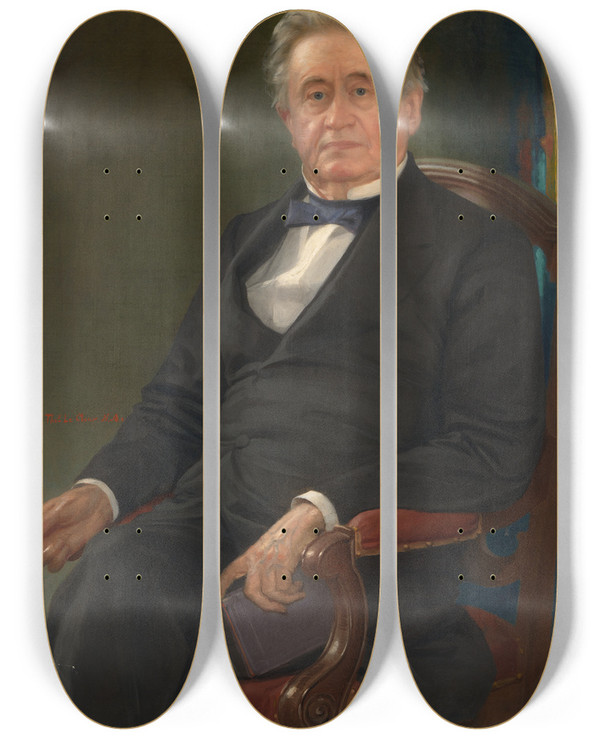 Triptych art skateboard deck of Thomas Le Clear Joseph Henry by Thomas Le Clear (1818-1882)
