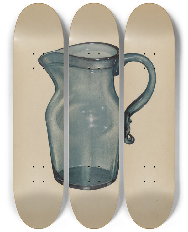 Triptych art skateboard deck of John Tarantino Pitcher_7 by John Tarantino (1935)