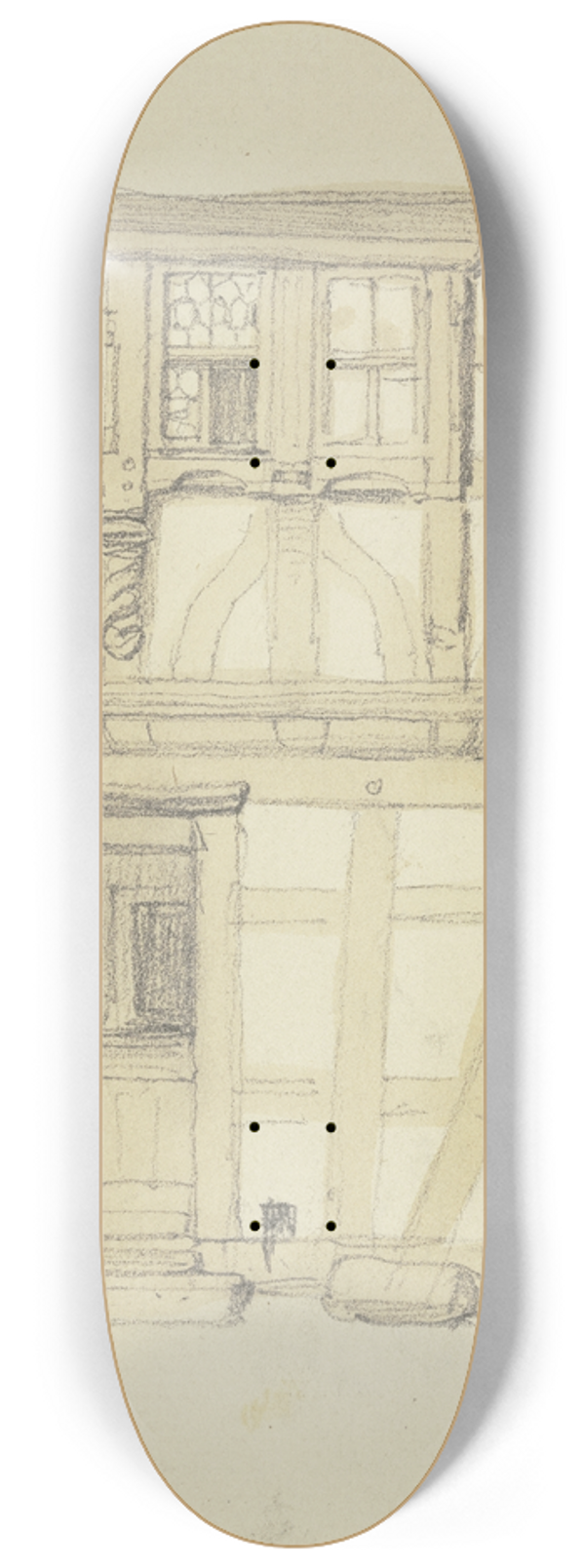 Jakob Becker - Fassade eines Fachwerkhauses 8.25 inch art skate deck