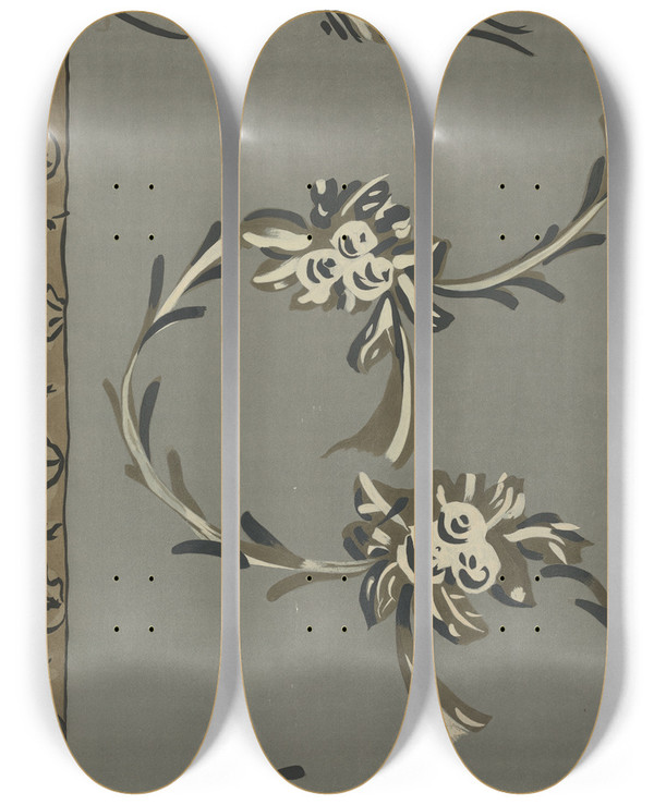 Triptych art skateboard deck of Edward Digennero Free Hand Decorated Wall by Edward Digennero