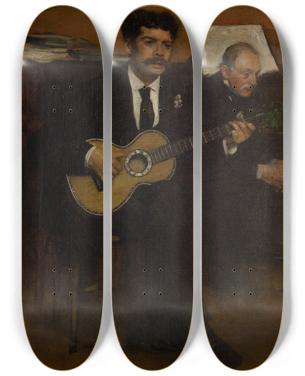Triptych art skateboard deck of Edgar Degas Lorenzo Pagans And Auguste De Gas by Edgar Degas (1834-1917)