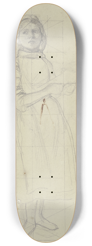 Jakob Becker - Singing peasant girl 8.25 inch art skate deck