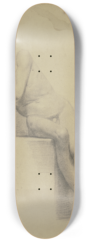 Jakob Becker - Sitzender mnnlicher Akt, den Kopf auf den rechten Arm gelegt 8.25 inch art skate deck