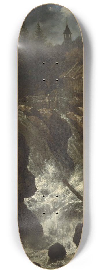 Allaert van Everdingen - Landscape with a waterfall 8.25 inch art skate deck