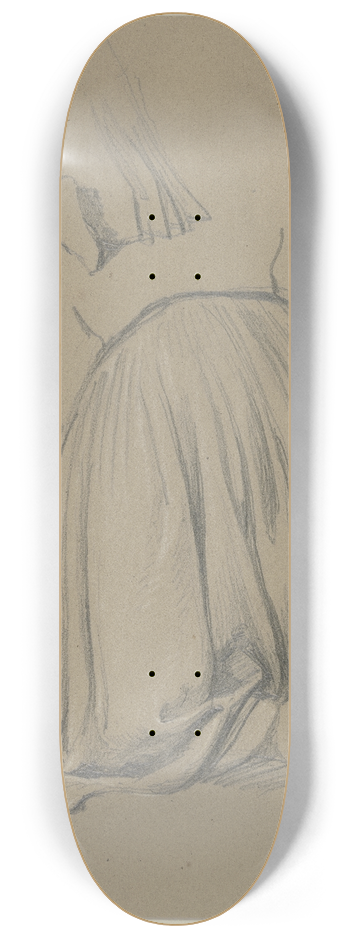 Jakob Becker - Studienblatt; Kniende weibliche Gewandfigur 2 8.25 inch art skate deck