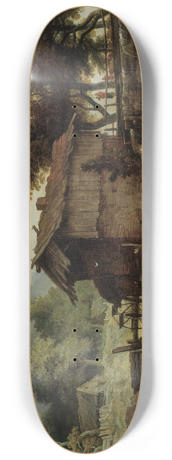 Allaert van Everdingen - Landscape with Sawmill 8.25 inch art skate deck