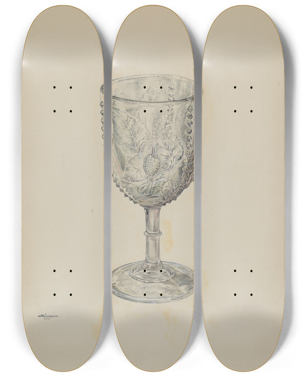 Triptych art skateboard deck of Ralph Atkinson Goblet by Ralph Atkinson (20-)