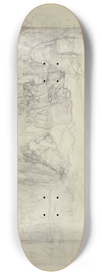 Jakob Becker - Versammlung unter einem alten Baum 8.25 inch art skate deck