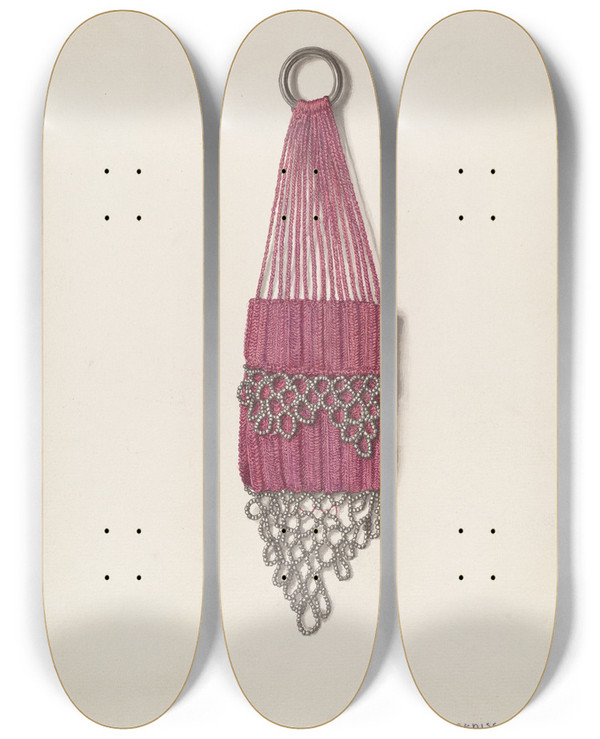 Triptych art skateboard deck of Carl Buergerniss Coin Purse by Carl Buergerniss (20-)