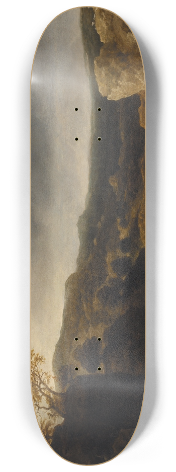 Allaert van Everdingen - Shore with Steep Cliffs 8.25 inch art skate deck