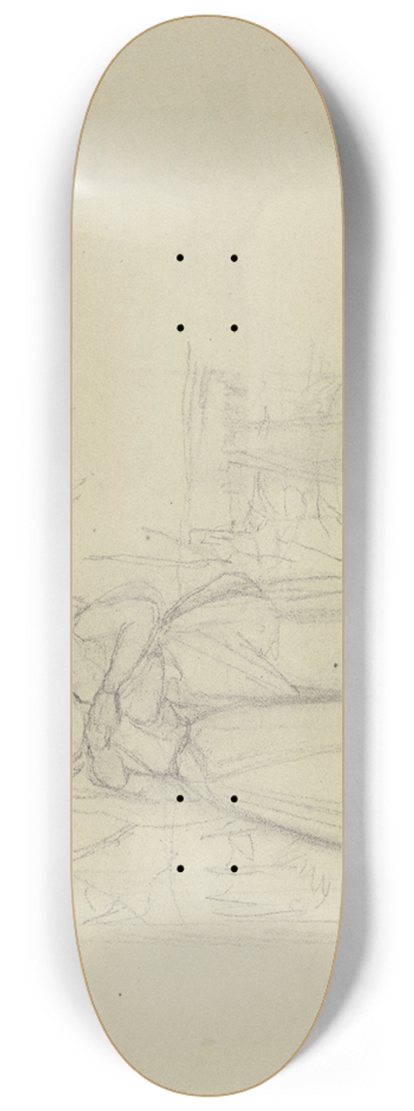 Jakob Becker - Zwei einander umarmende Frauen in einem Garten 8.25 inch art skate deck