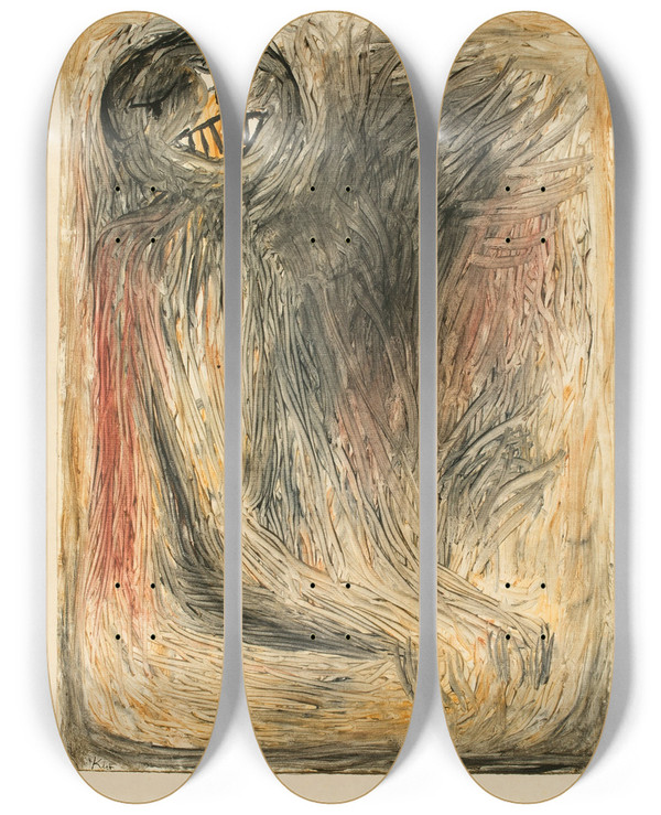 Triptych art skateboard deck of Paul Klee Dein Ahn by Paul Klee (1879-1940)