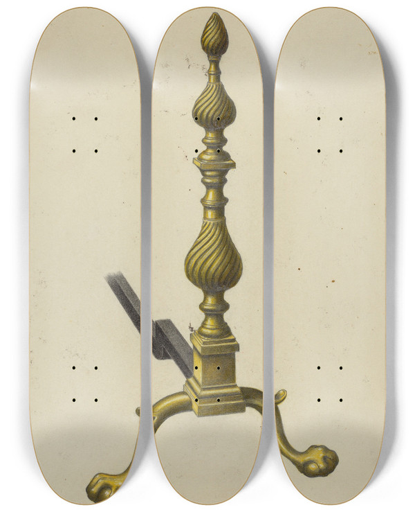 Triptych art skateboard deck of Hans Korsch Andiron_3 by Hans Korsch