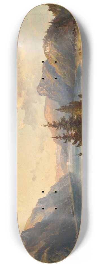 Jakob Canciani - A View of Lake Ossiach with Landskron Castle 8.25 inch art skate deck