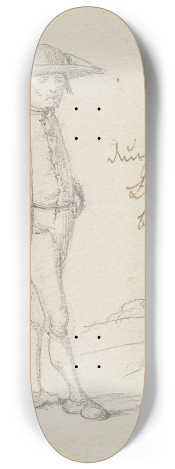 Jakob Frchtegott Dielmann - Farmer with a stick 8.25 inch art skate deck