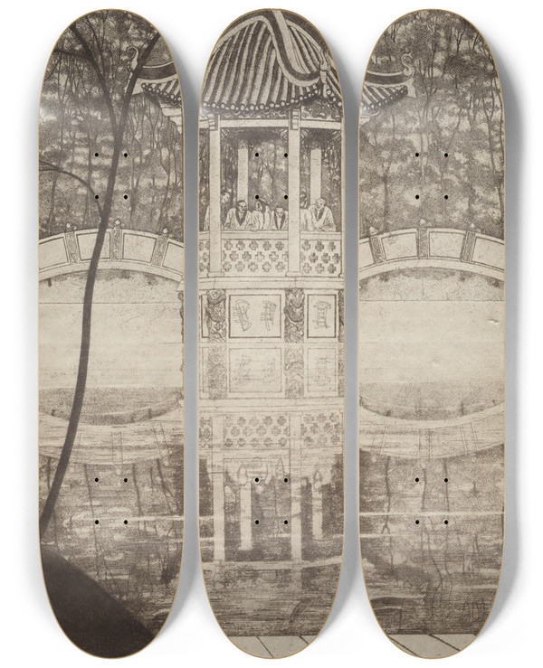 Triptych art skateboard deck of Arthur Paunzen Untitled_2 by Arthur Paunzen