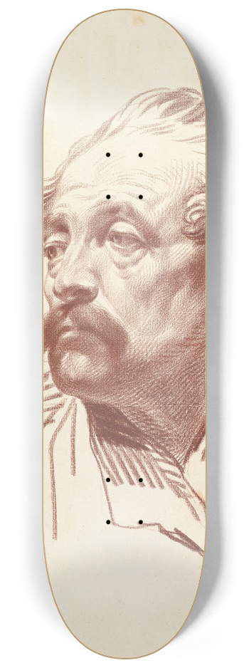 Jakob Matthias Schmutzer - Head of a Man with a Moustache Looking Left 8.25 inch art skate deck