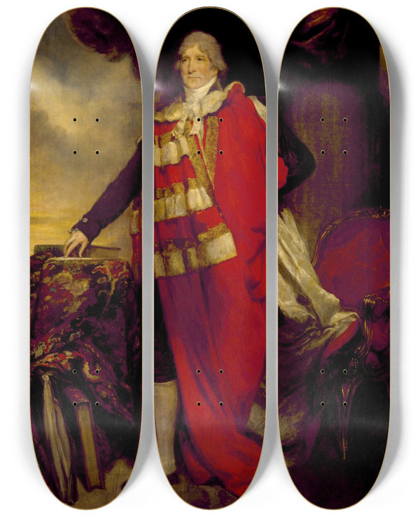 Triptych art skateboard deck of Arthur William Devis James Duff by Arthur William Devis (1762-1822)