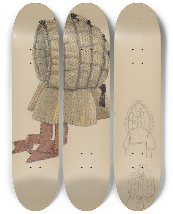 Triptych art skateboard deck of Bessie Forman Bonnet_2 by Bessie Forman