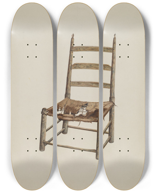 Triptych art skateboard deck of Annie B Johnston Handmade Chair by Annie B Johnston (20-)