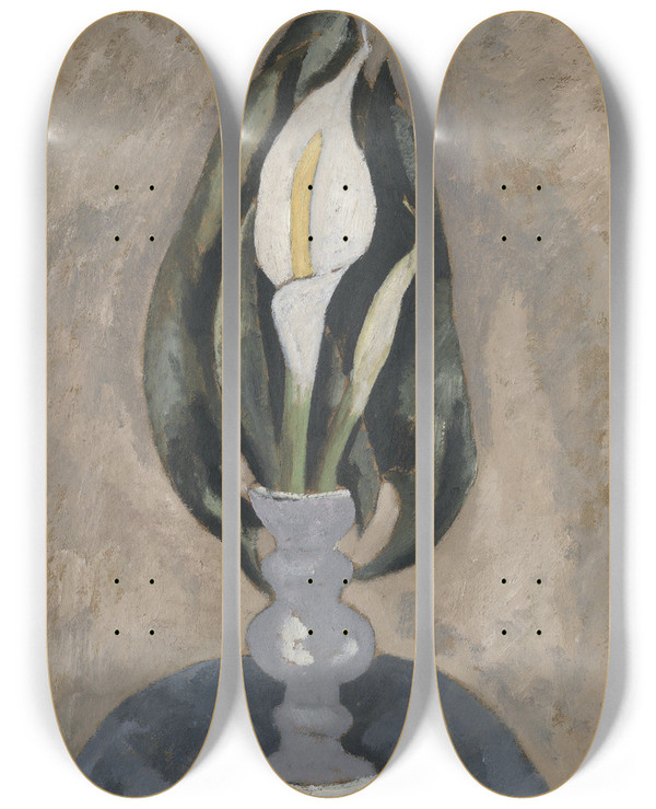 Triptych art skateboard deck of Marsden Hartley Still Life_4 by Marsden Hartley (1877-1943)