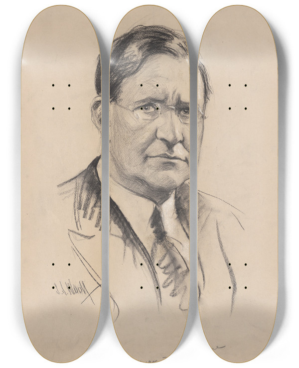 Triptych art skateboard deck of Samuel Johnson Woolf Francis Scott Mcbride by Samuel Johnson Woolf (1880-1948)