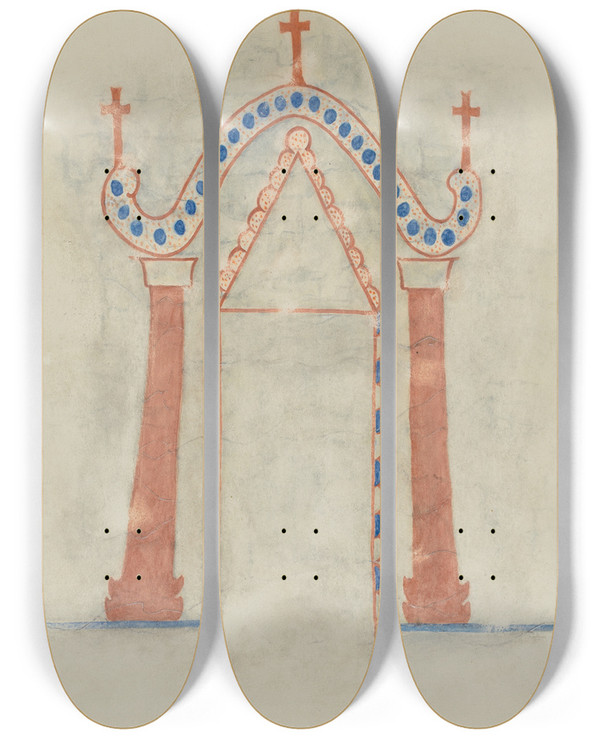 Triptych art skateboard deck of William Mcauley Wall Painting by William Mcauley