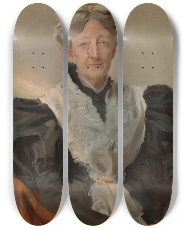 Triptych art skateboard deck of John Singer Sargent Mrs Frederick Mead Mary Eliza Scribner by John Singer Sargent (1856-1925)