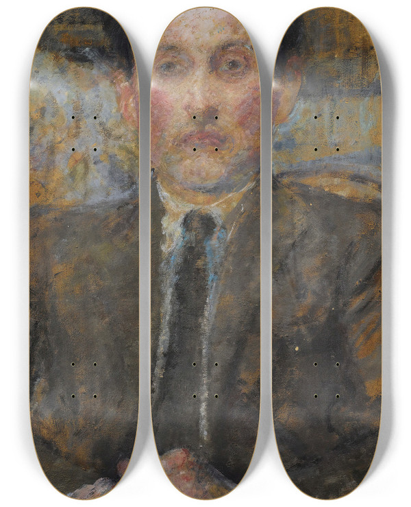 Triptych art skateboard deck of Olga Boznanska Etienne Collignon by Olga Boznanska (1865-1940)